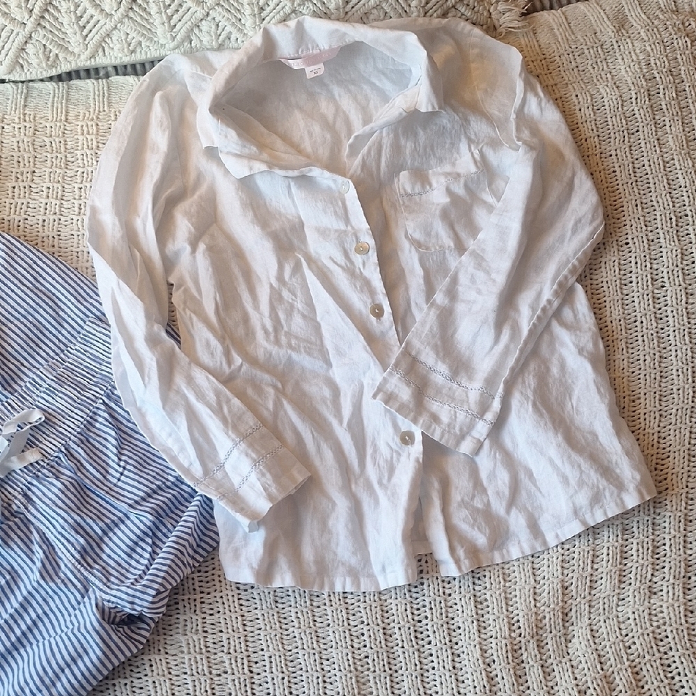 Gapbody Women's White and Blue  Pajama Pants Size S & Victoria Secret top XS - Picture 3 of 9